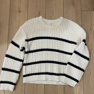 Splendid Cream and Black Striped Sweater